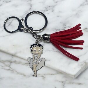 Red Tassel Keychain with Betty Boop Charm